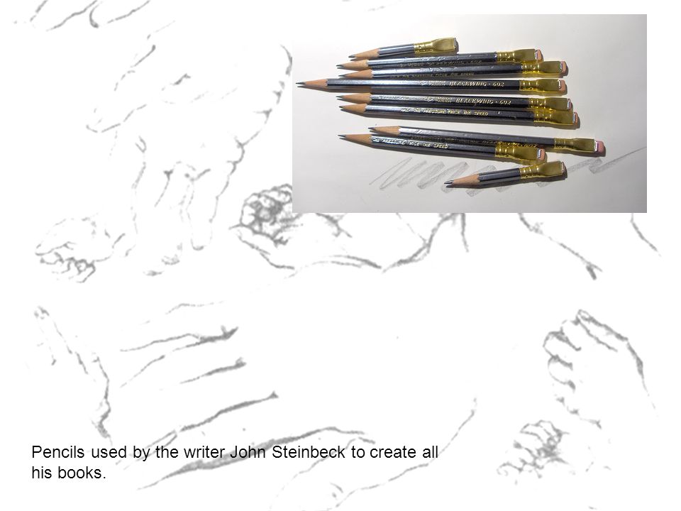 Pencils used by the writer John Steinbeck to create all his books.