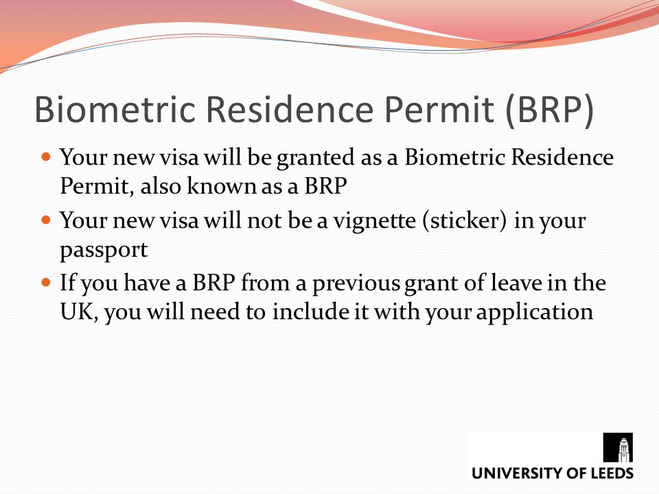 Biometric Residence Permit (BRP)