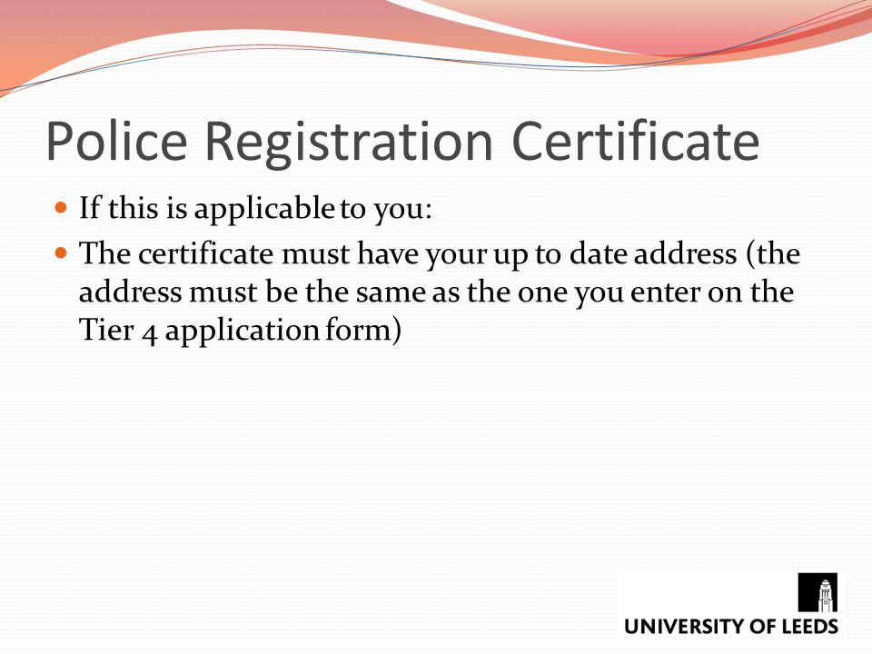 Police Registration Certificate