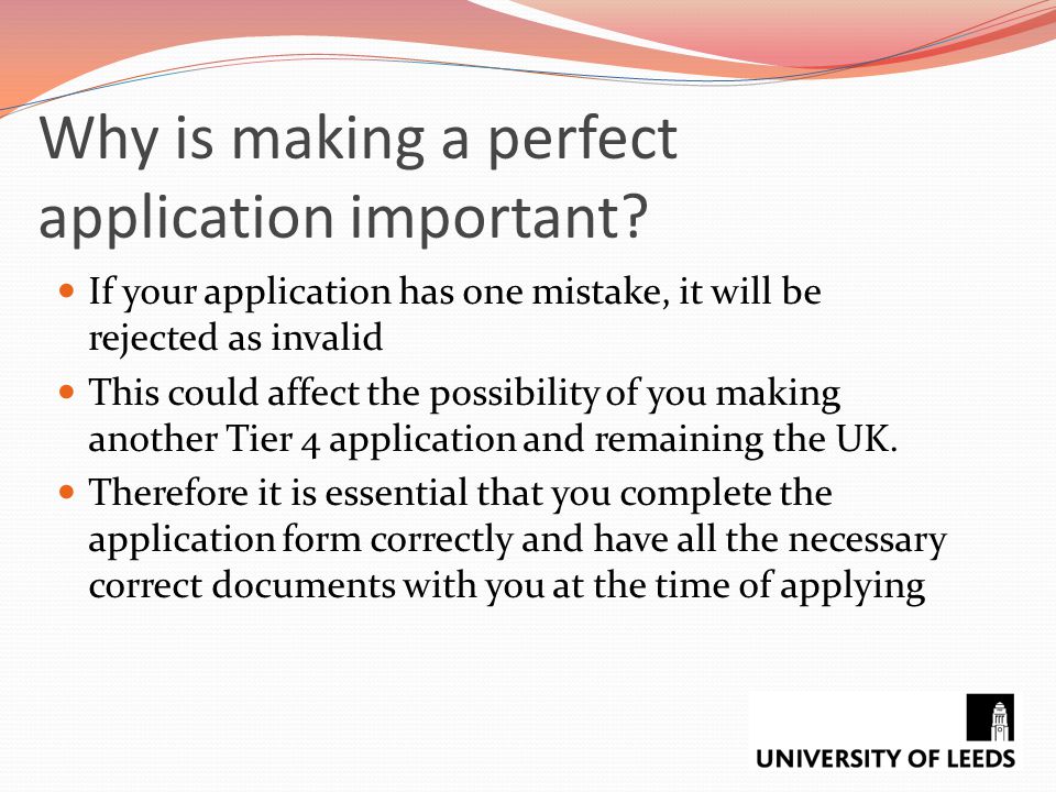 Why is making a perfect application important