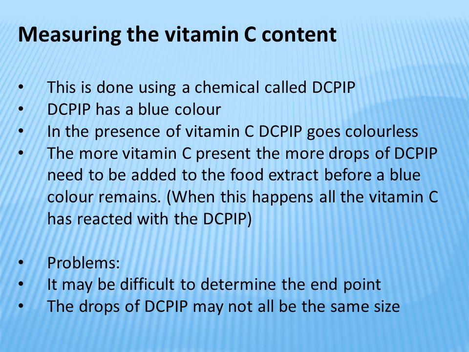 Measuring the vitamin C content