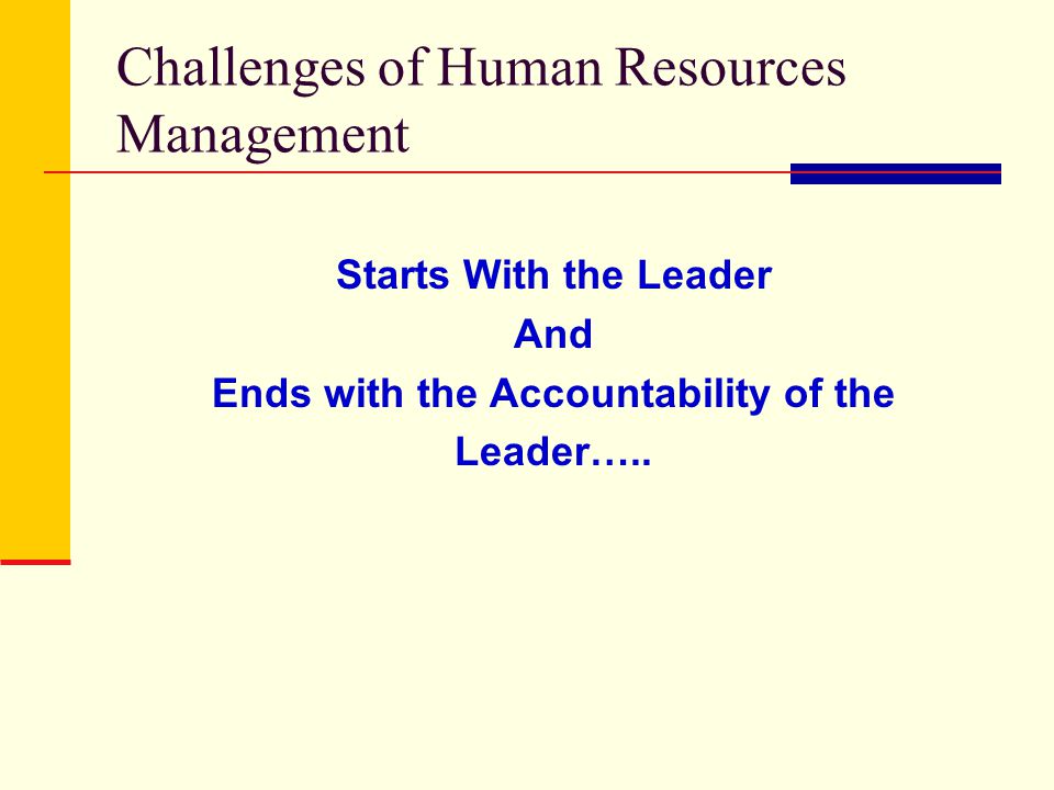 Challenges of Human Resources Management