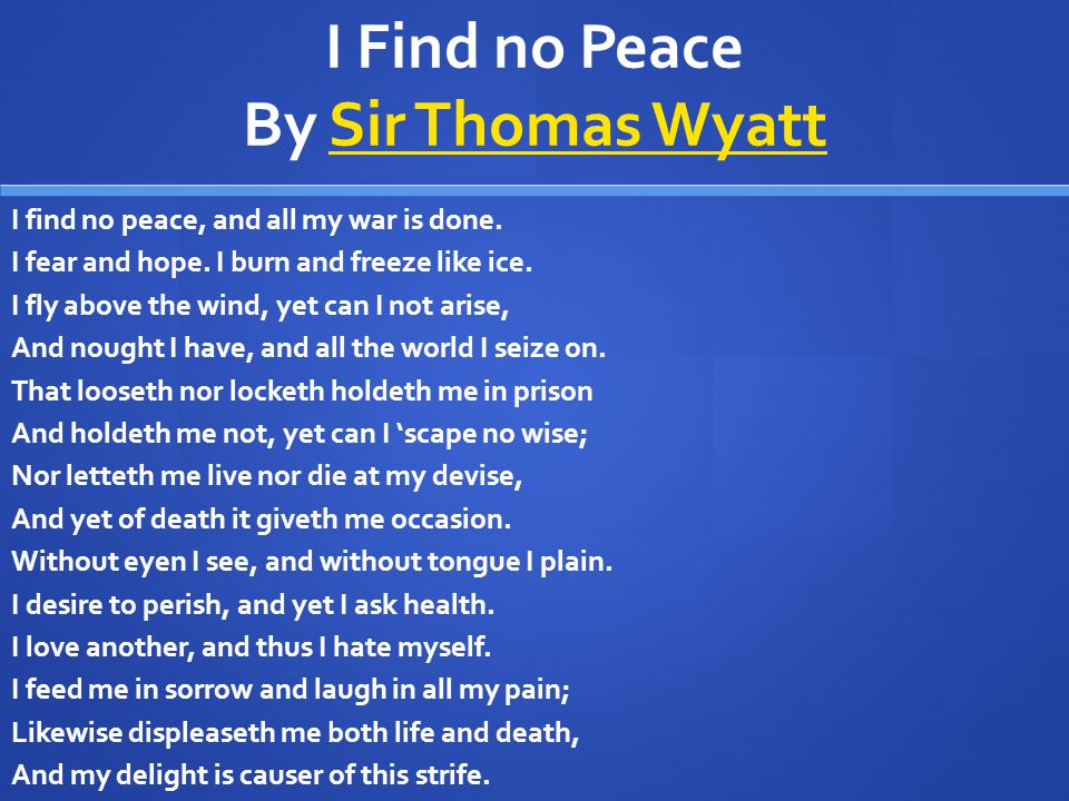 wyatt i find no peace