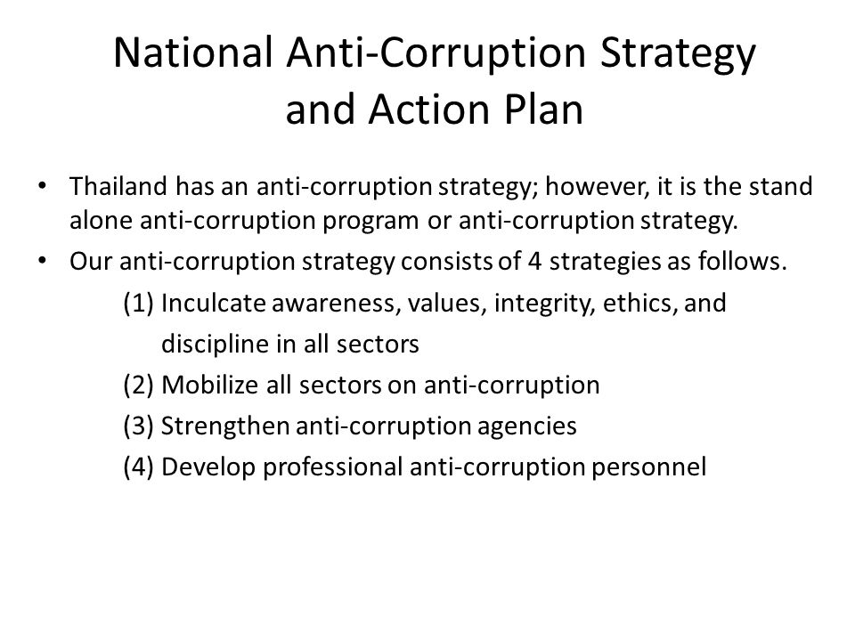 National Anti-Corruption Strategy and Action Plan