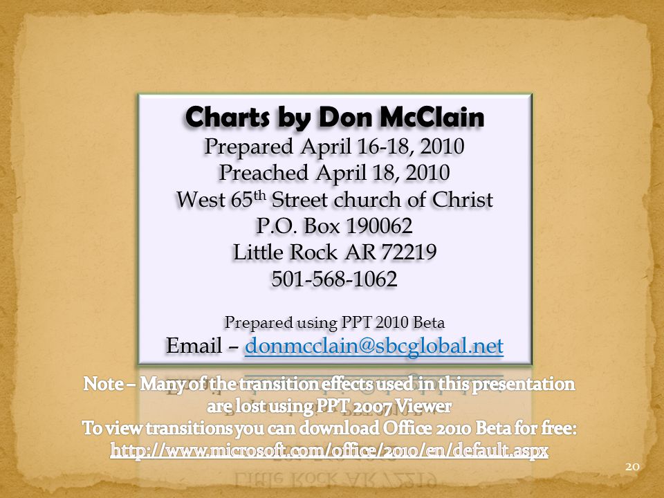 Charts by Don McClain Prepared April 16-18, 2010