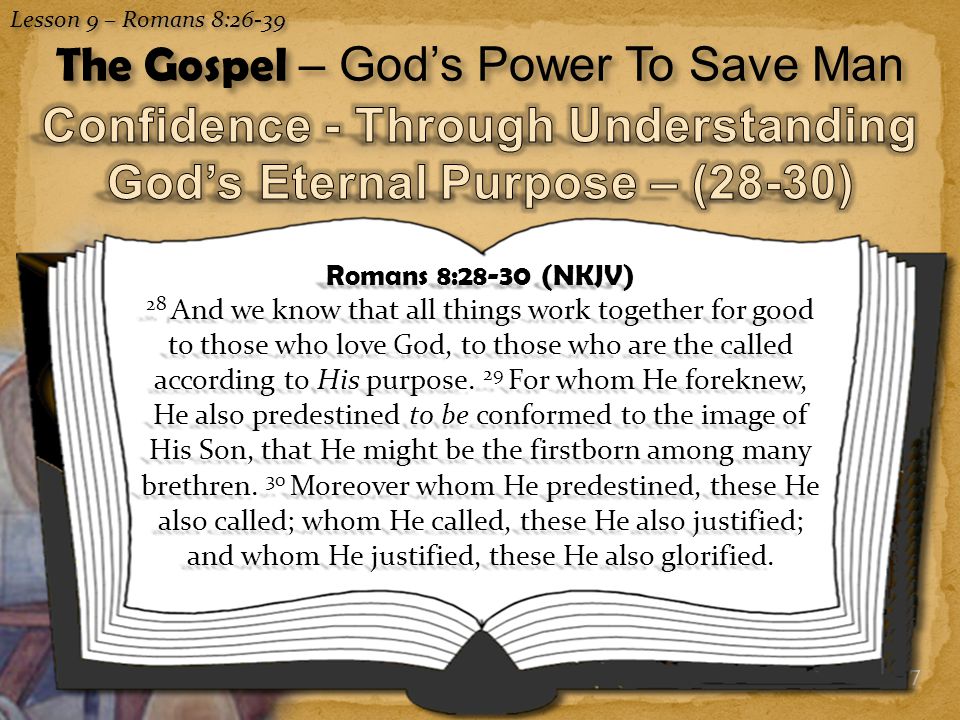 Confidence - Through Understanding God’s Eternal Purpose – (28-30)