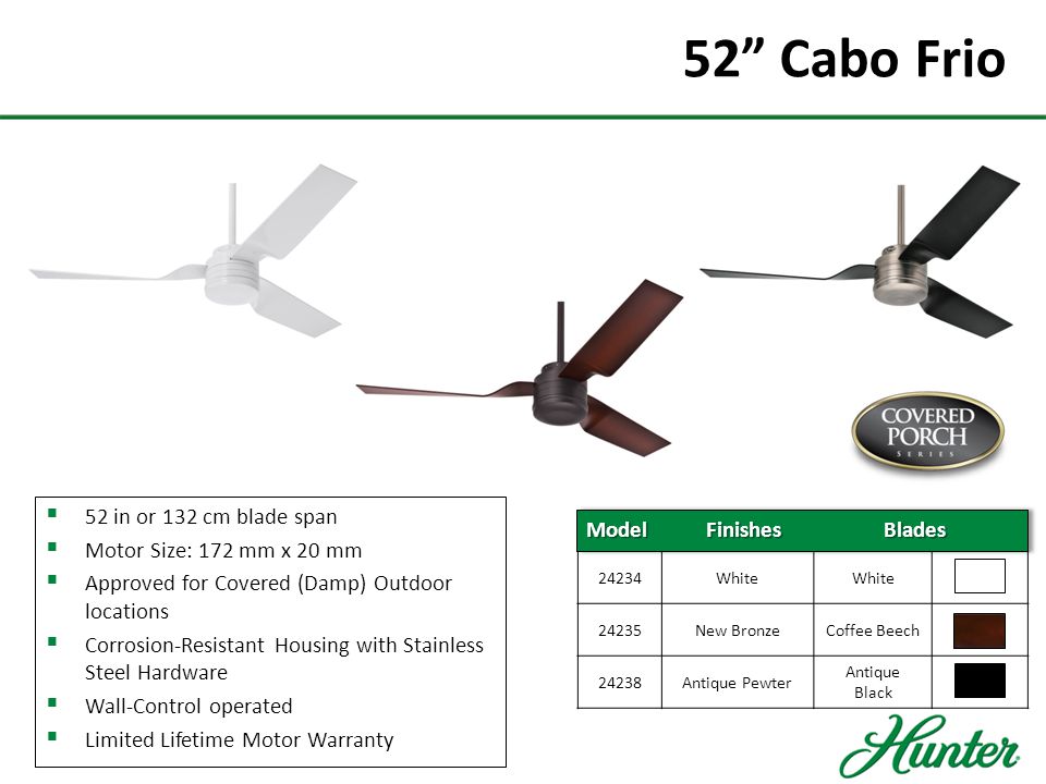 Hunter Fan Company 240v 50hz 2015 Ceiling Fan Program Ppt