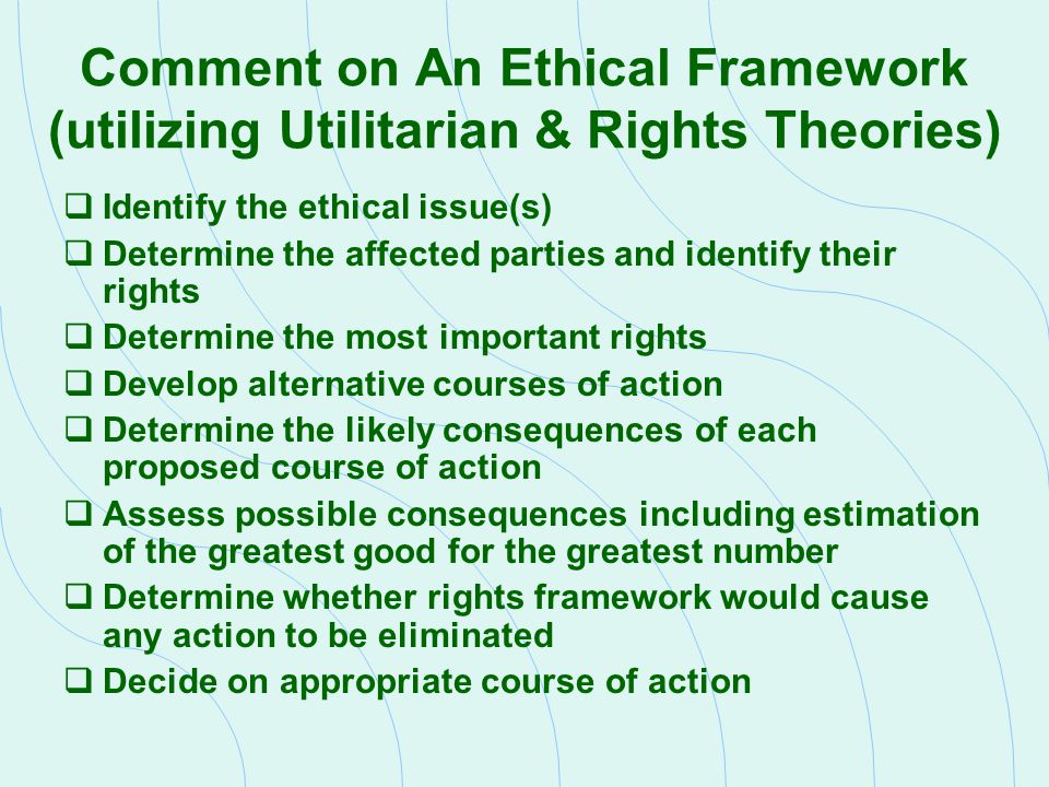 identify an ethical framework