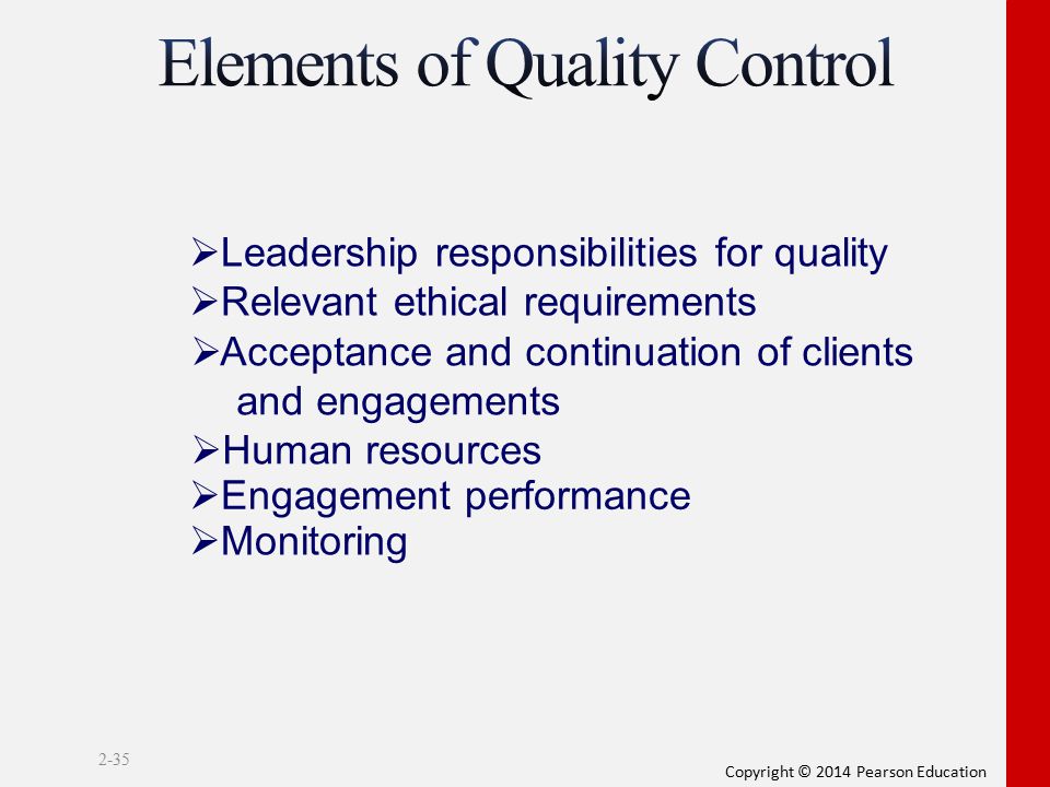 Elements of Quality Control