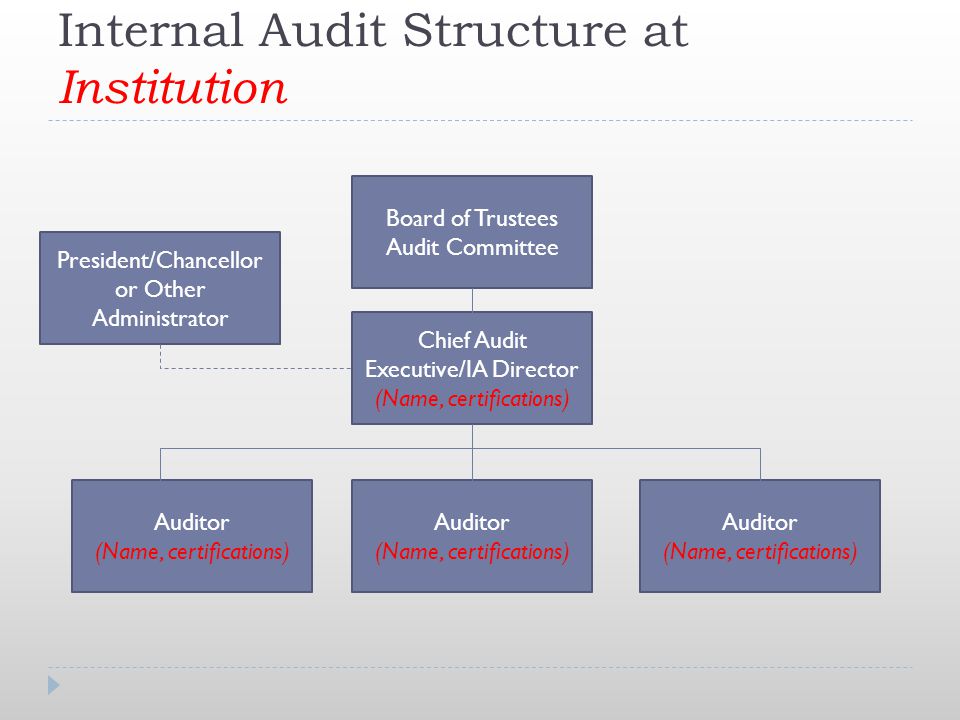 Internal Audit Structure at Institution