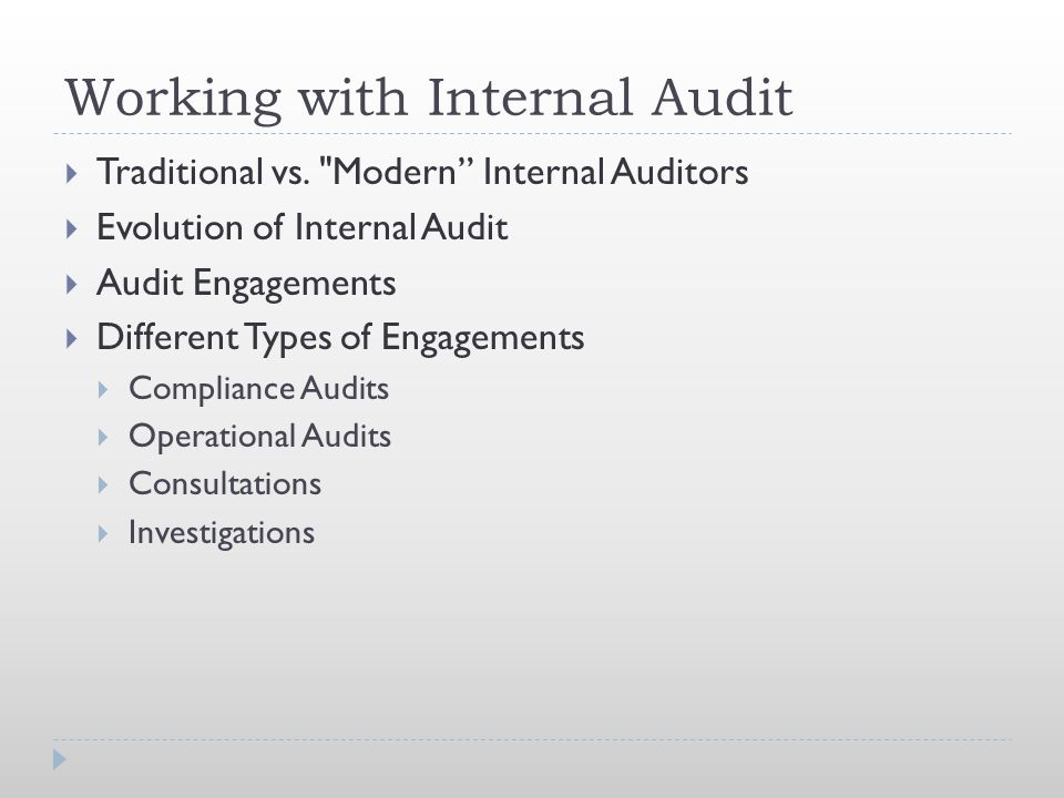 Working with Internal Audit