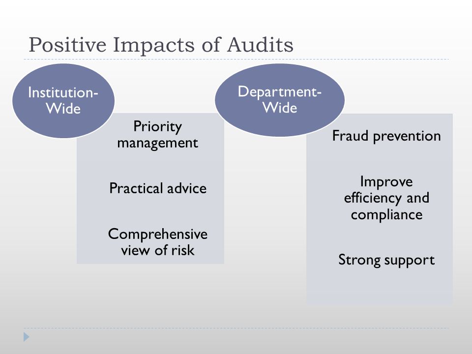 Positive Impacts of Audits
