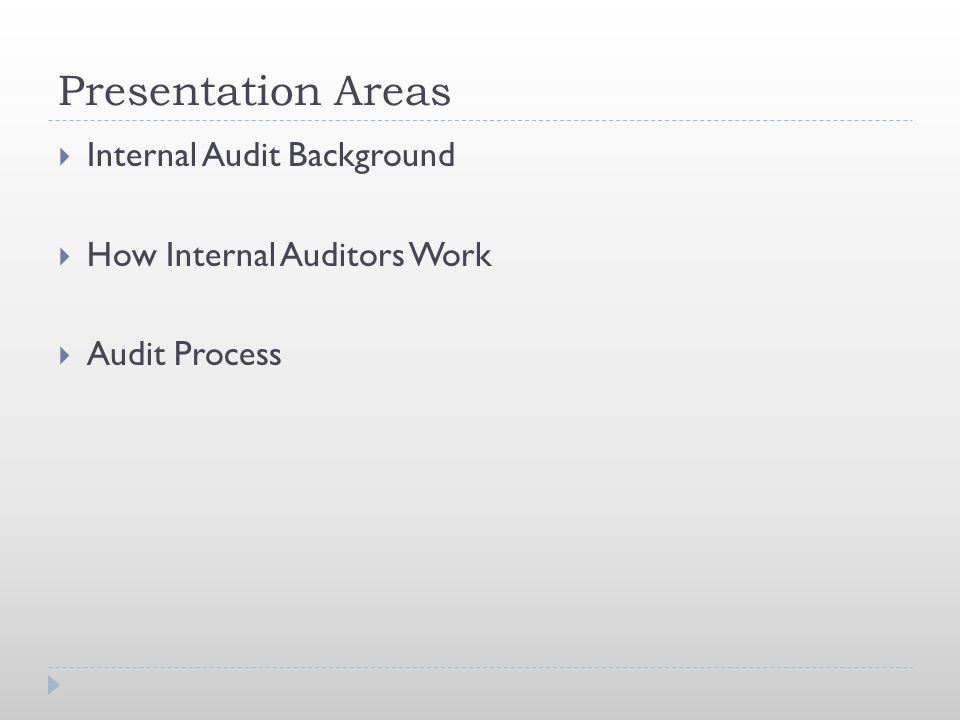 Presentation Areas Internal Audit Background