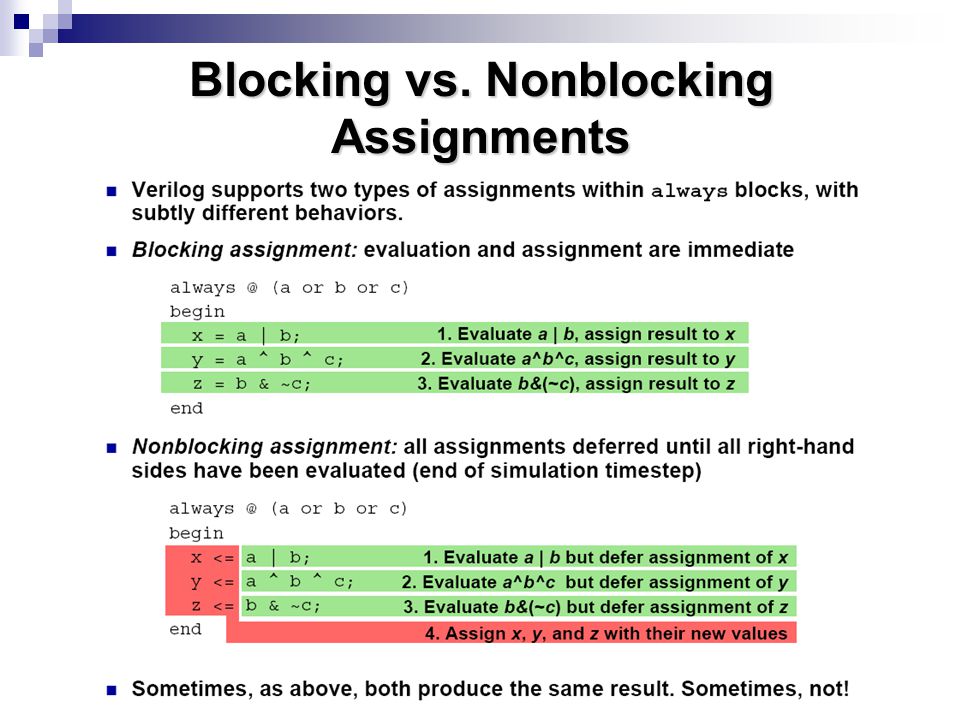 what is nonblocking assignment