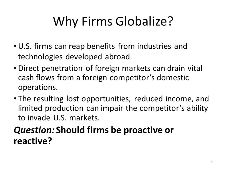 why do companies globalize