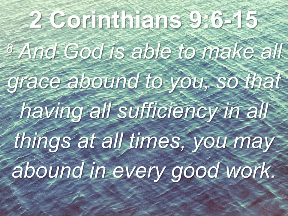 2 Corinthians 9:6-15