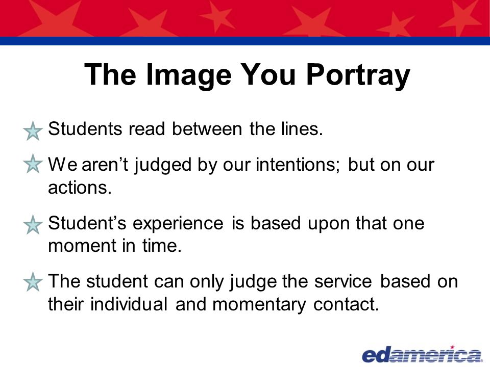 The Image You Portray Students read between the lines.