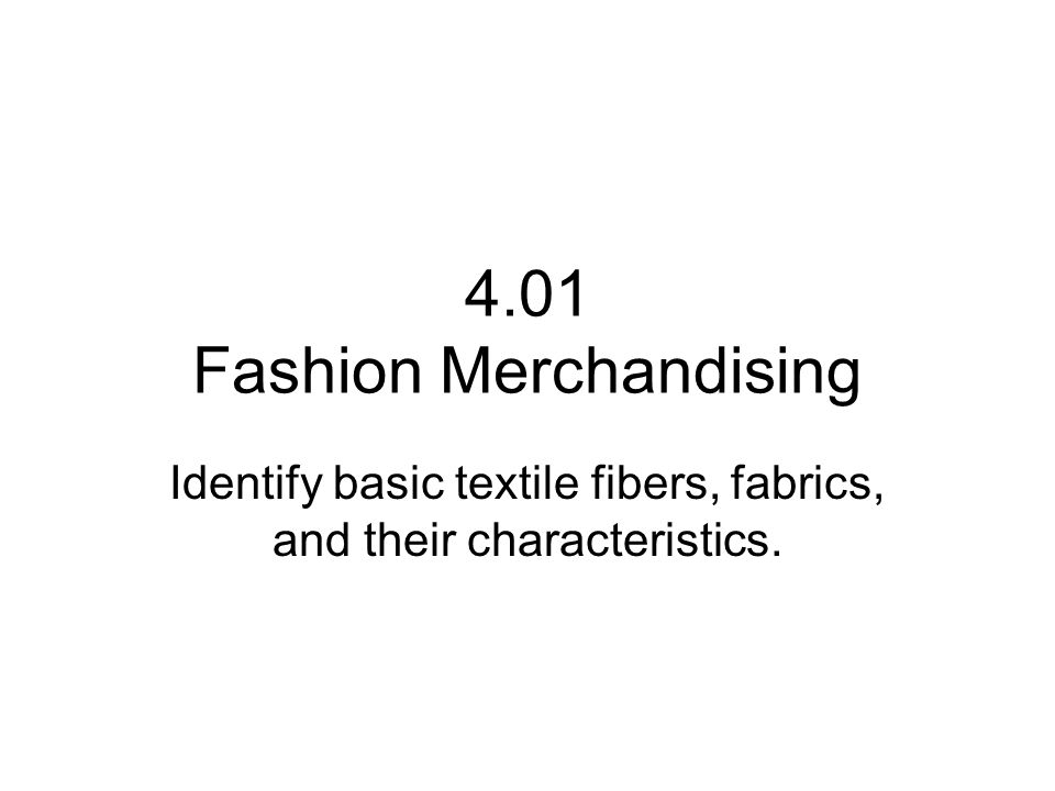 4.01 Fashion Merchandising