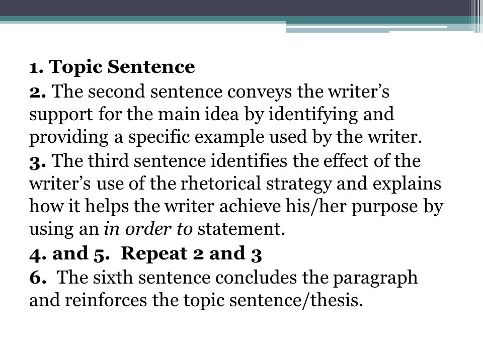1. Topic Sentence
