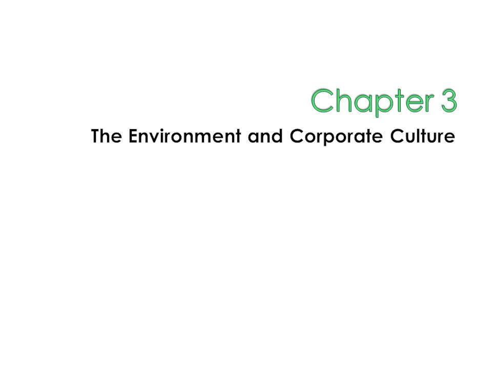 The Environment and Corporate Culture