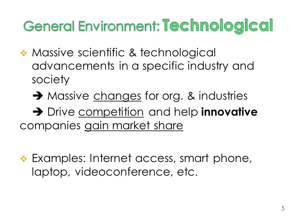 General Environment: Technological