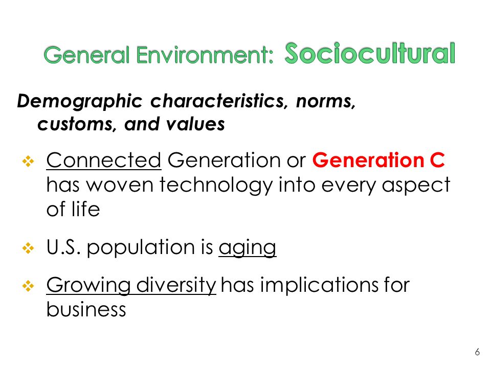 General Environment: Sociocultural