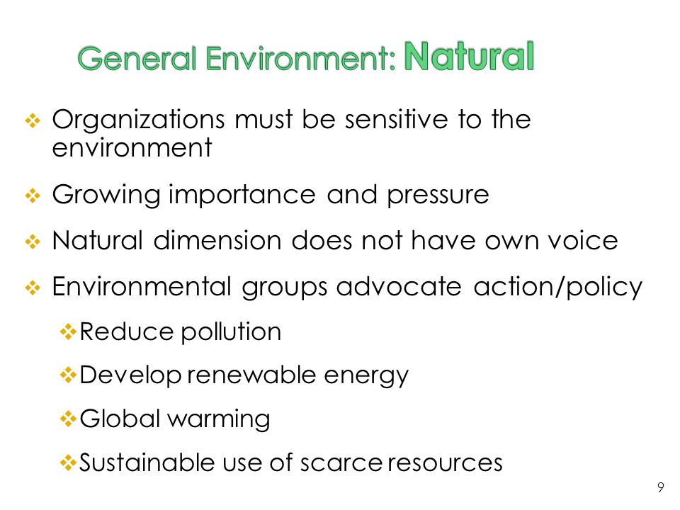 General Environment: Natural