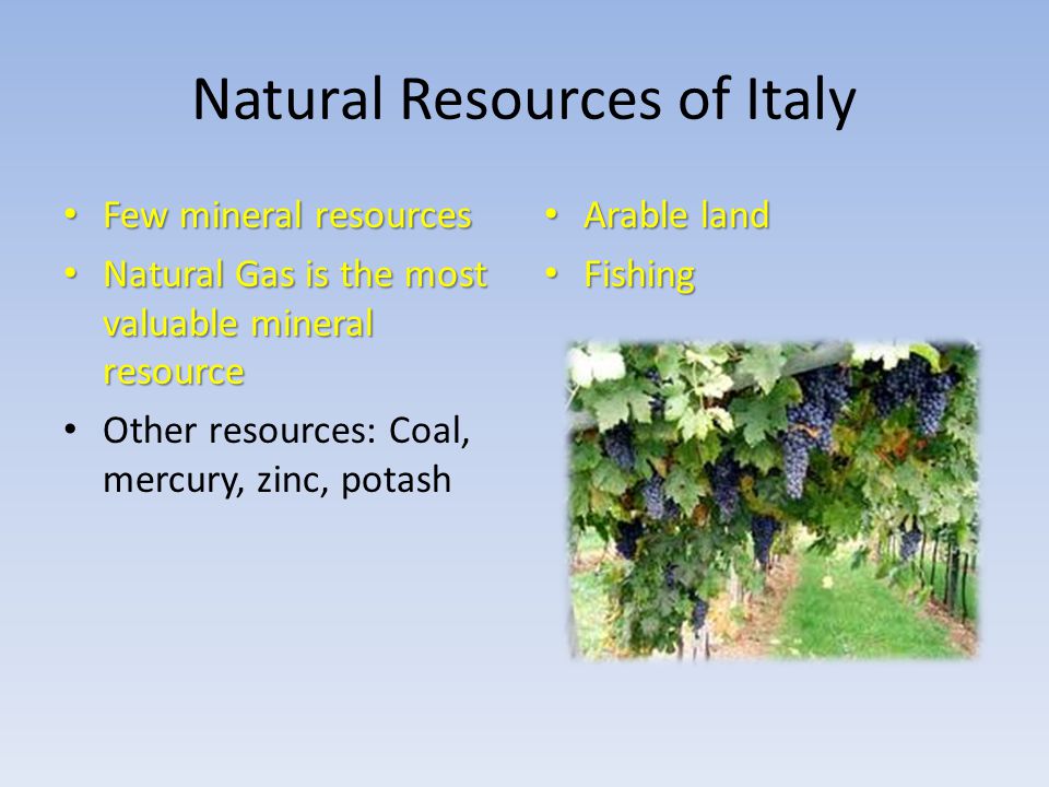 Natural Resources of Italy