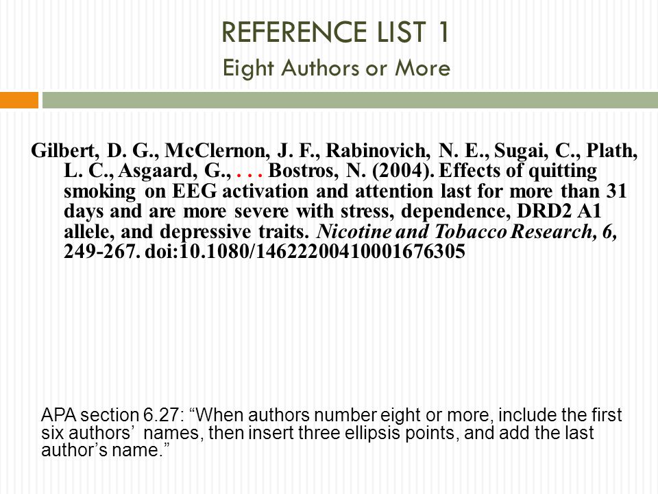 Apa More Than 6 Authors