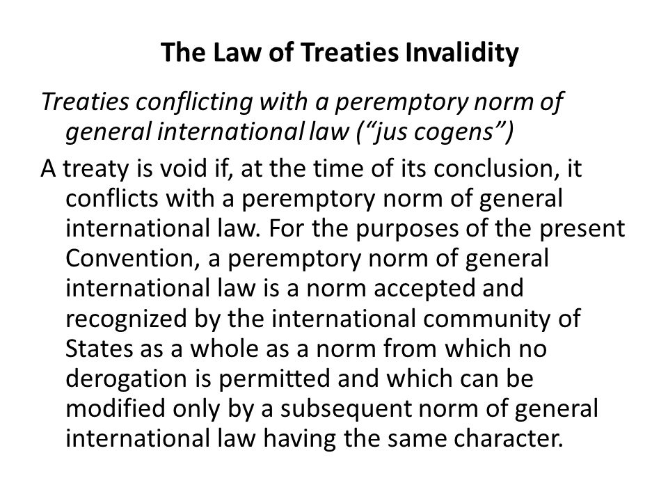 The Law of Treaties Invalidity