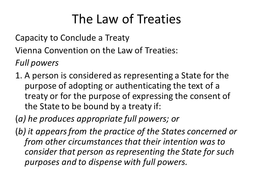 The Law of Treaties