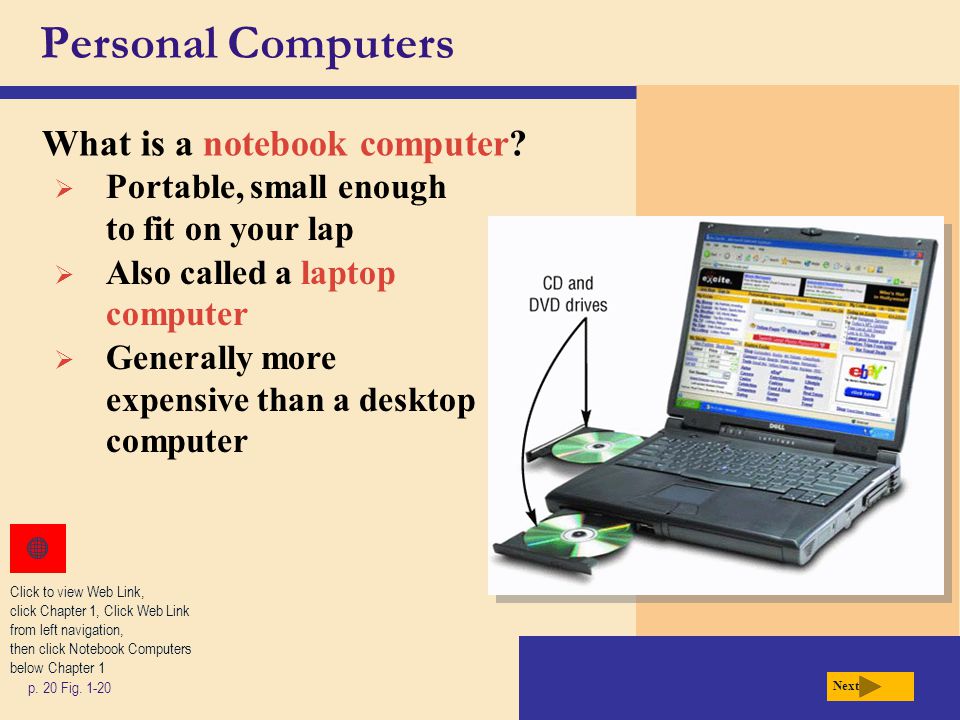 Personal Computers What is a notebook computer