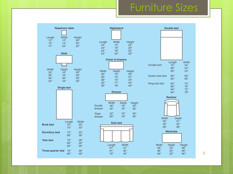 Furniture Sizes 8