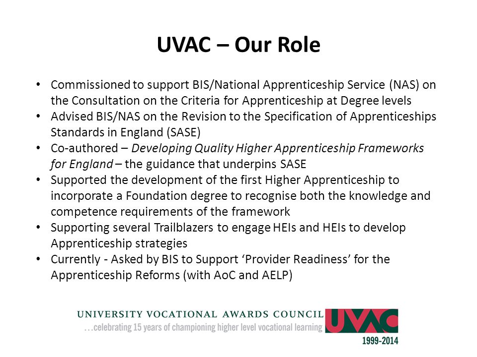 UVAC – Our Role