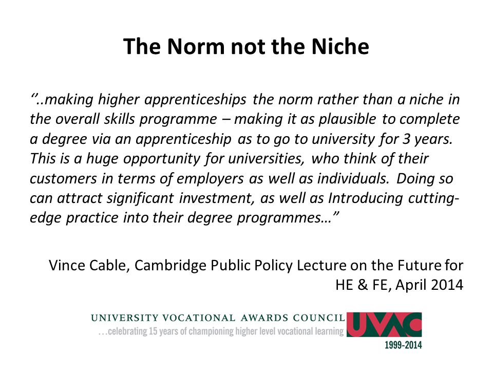 The Norm not the Niche