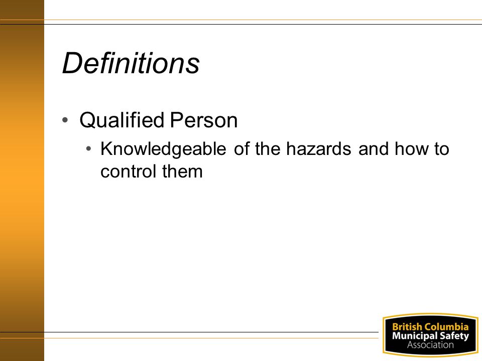 Definitions Qualified Person