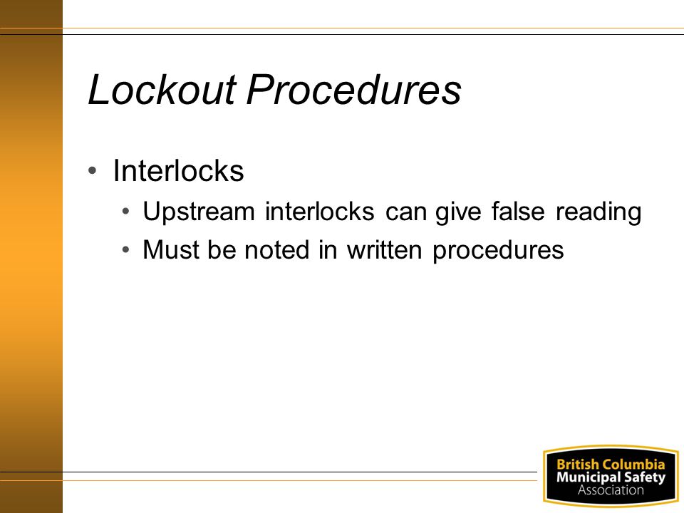 Lockout Procedures Interlocks