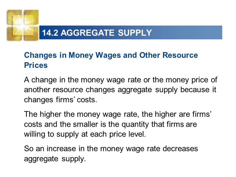 14.2 AGGREGATE SUPPLY Changes in Money Wages and Other Resource Prices