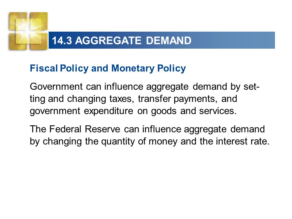 14.3 AGGREGATE DEMAND Fiscal Policy and Monetary Policy