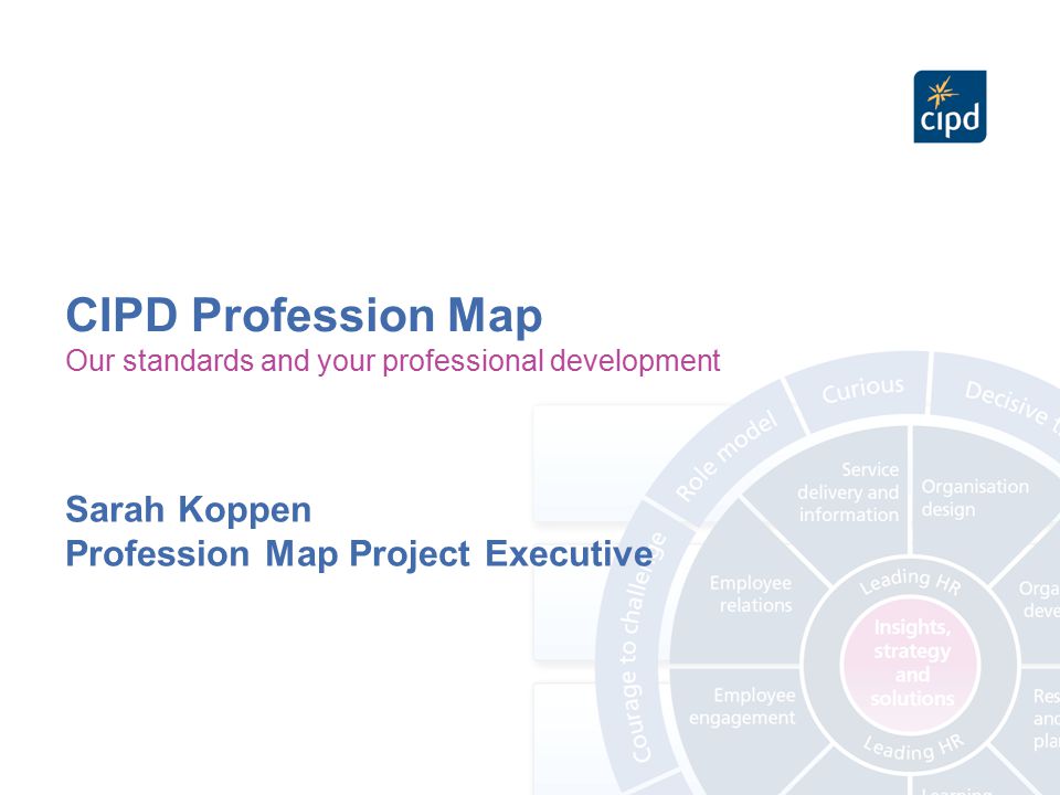 CIPD Profession Map Sarah Koppen Profession Map Project Executive