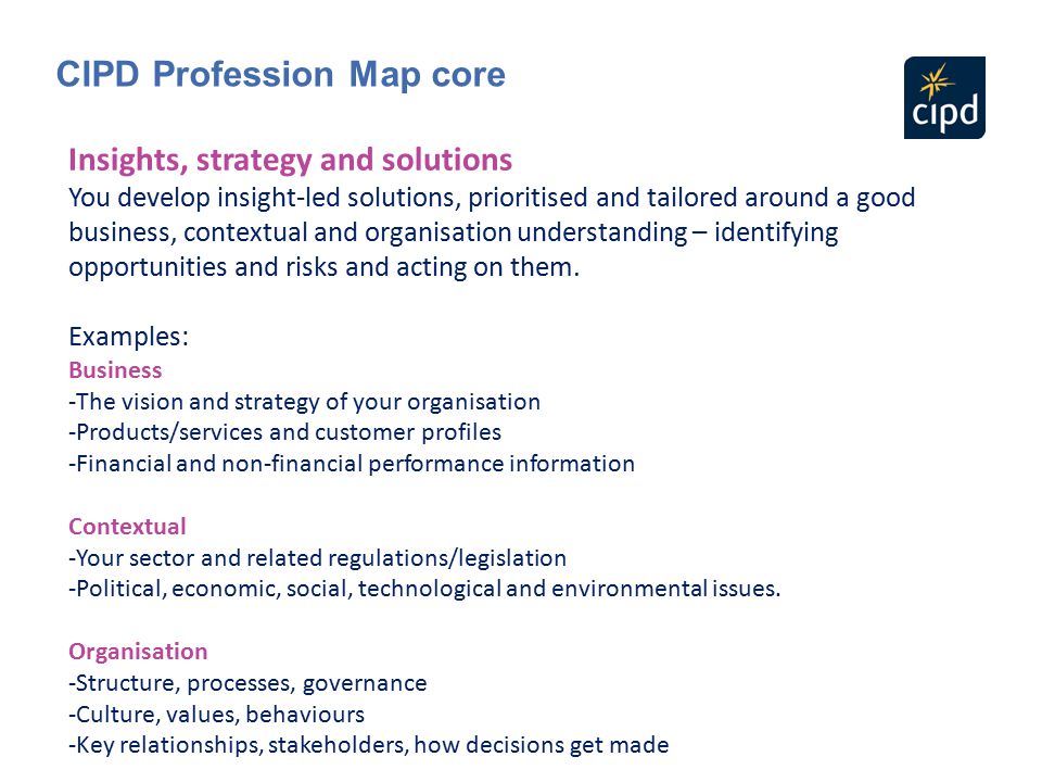 CIPD Profession Map core