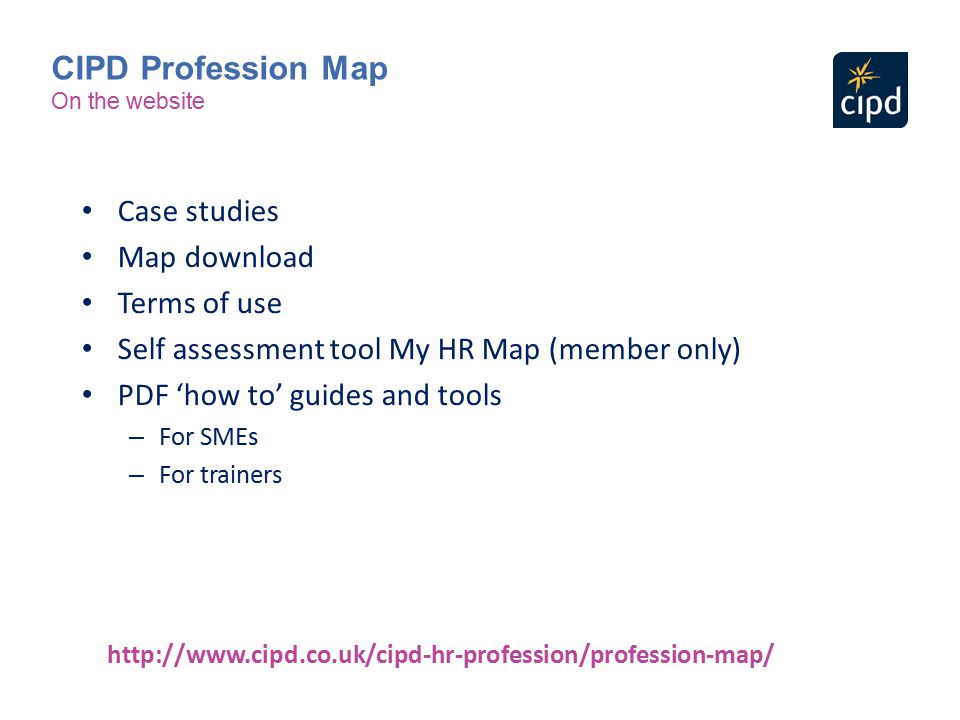CIPD Profession Map Case studies Map download Terms of use