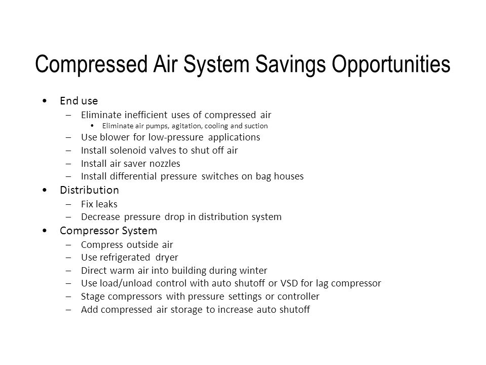 Energy Efficient Compressed Air Systems - ppt download