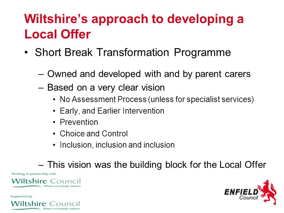Wiltshire’s approach to developing a Local Offer