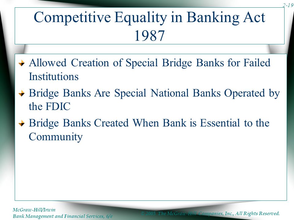 Competitive Equality in Banking Act 1987
