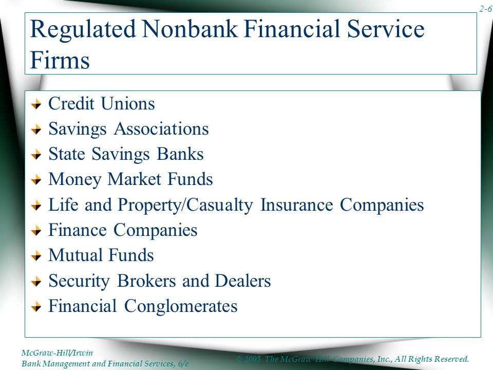Regulated Nonbank Financial Service Firms