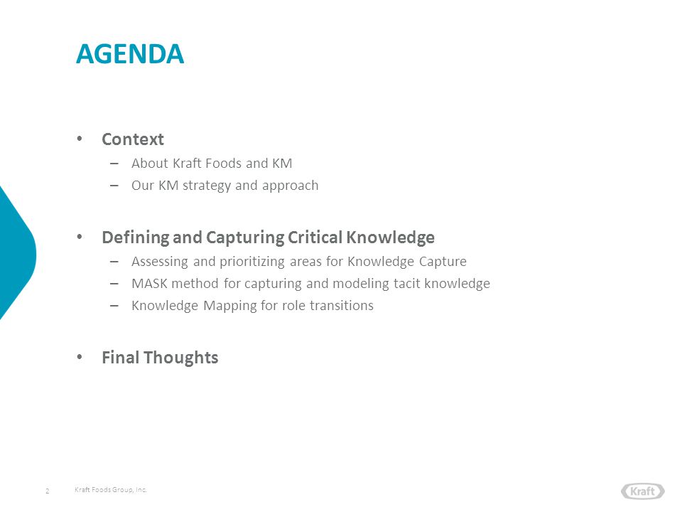 AGENDA Context Defining and Capturing Critical Knowledge