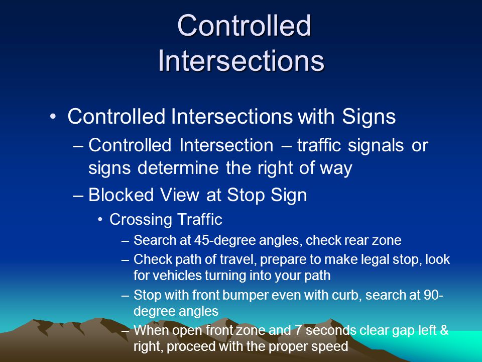 Controlled Intersections