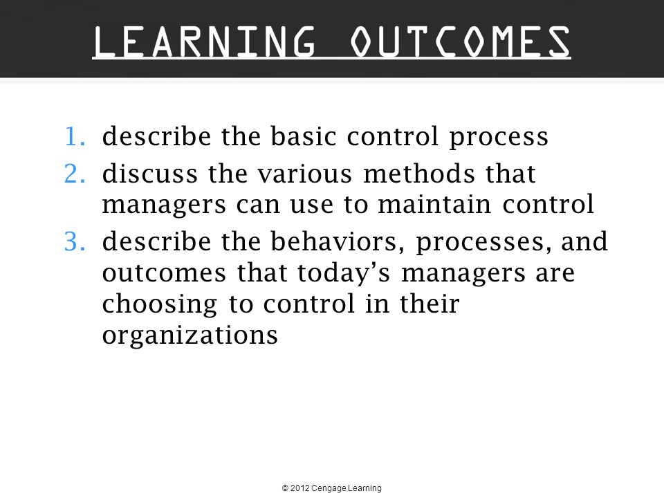 describe the basic control process