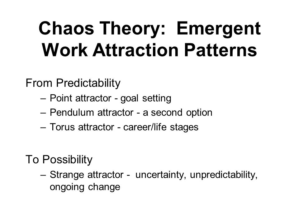 Chaos Theory: Emergent Work Attraction Patterns